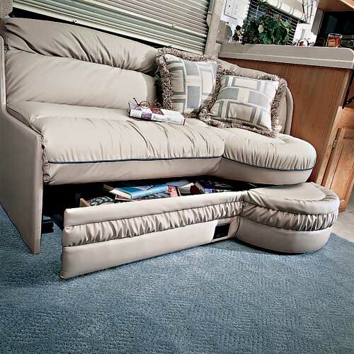 L-Style Couch with Pull-Out Drawer
